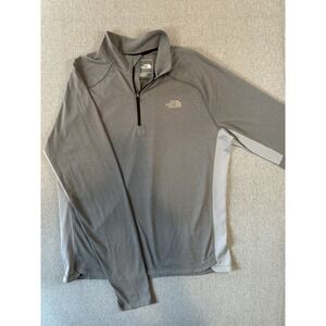 The North Face Men's Quarter Zip Fleece Pullover Gray Size Large Lightweight